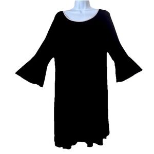 Kate Spade Women's Black Bell Sleeve‎ Sheath Dress Sz L?  Pink Bow Designer Luxe